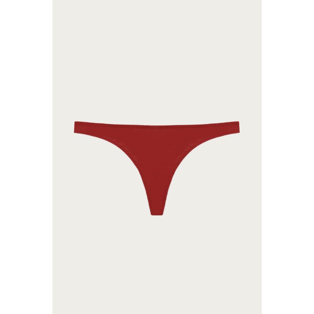 NEW DORA LARSEN rosalie organic cotton thong in merlot